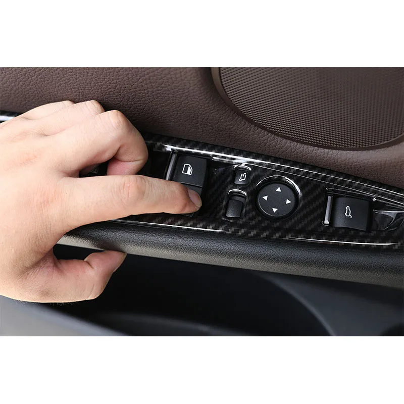 

4pcs/set Carbon Fiber Style Car Window Switch Button Cover For BMW X5 X6 F15 F16 2014-2018 Interior Accessories