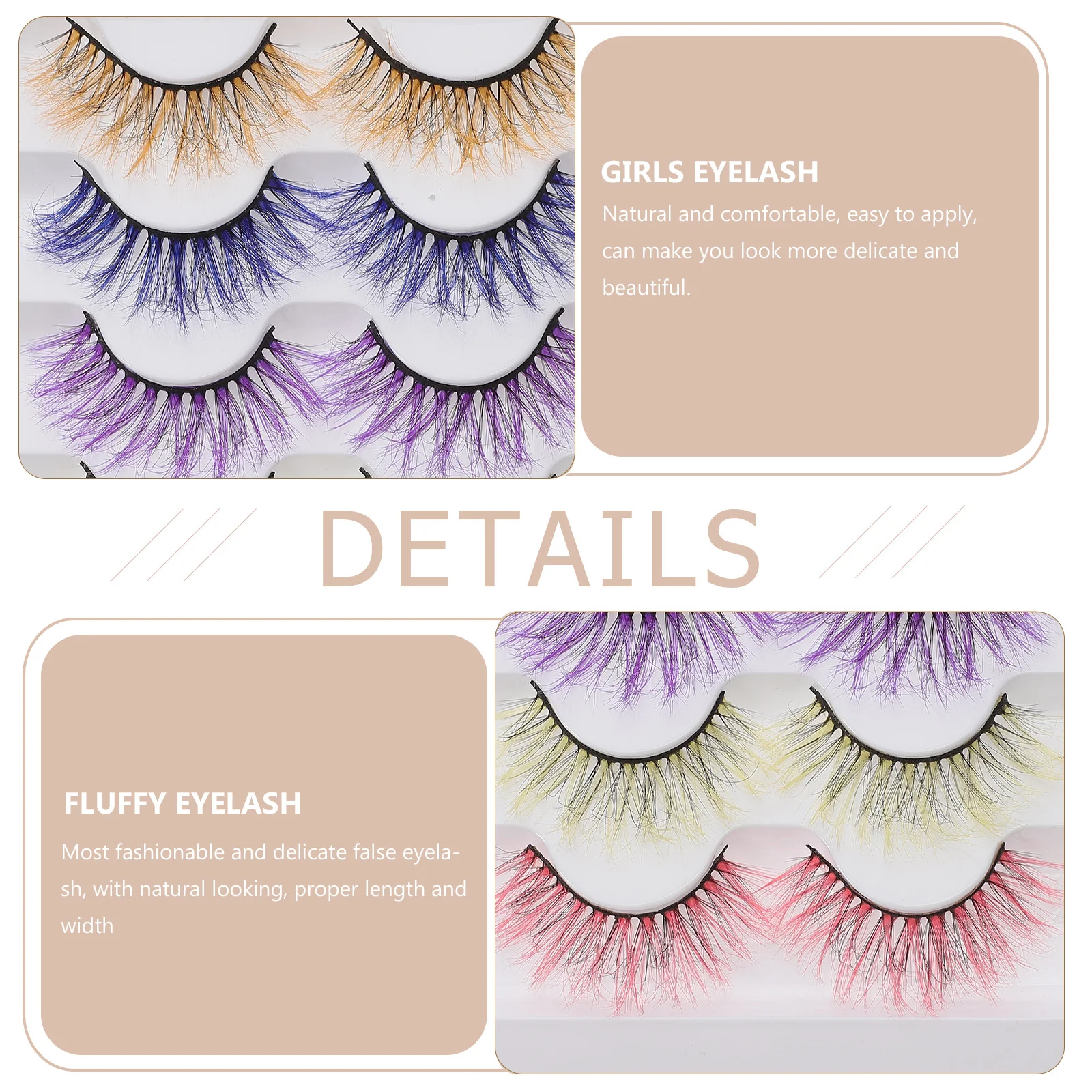 5-шт. Носилки для наращивания ресниц. Дизайнерские накладные ресницы с клеем в