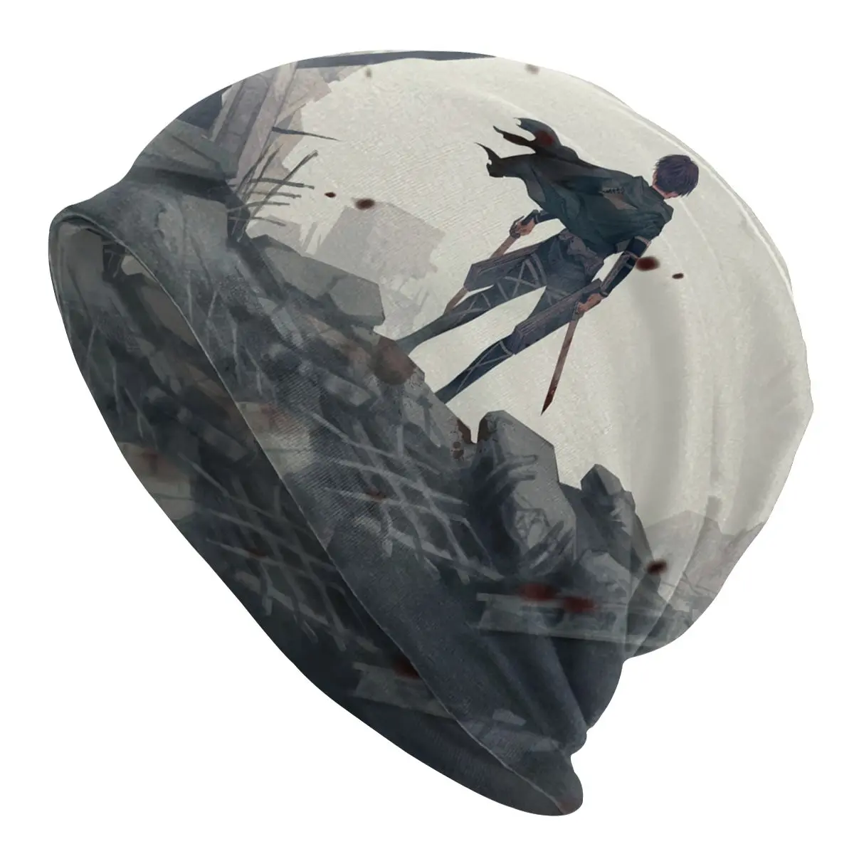 

Шапка унисекс из двухслойной ткани, с принтом «атака на Титанов»