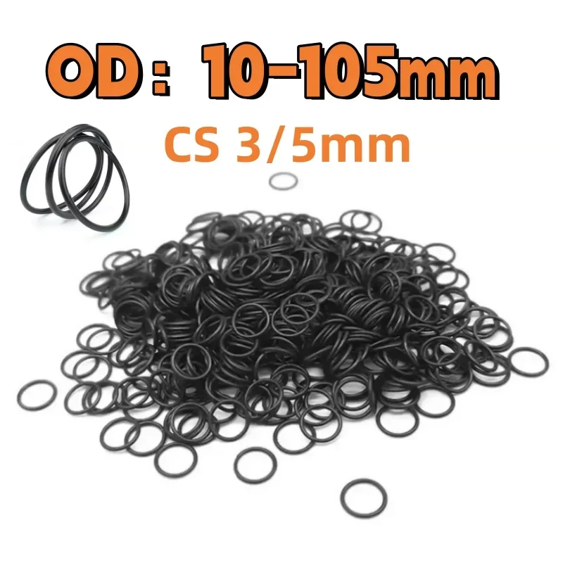 

Черное резиновое уплотнительное кольцо, толщина CS3/5 мм, прокладка из нитриловой резины, уплотнительная прокладка, маслостойкая шайба для автомобилей/машин/проблем