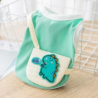 pet clothes for small dogs cats spring summer thin breathable vest t shirt collar satchel cat dog clothing for chihuahua teddy