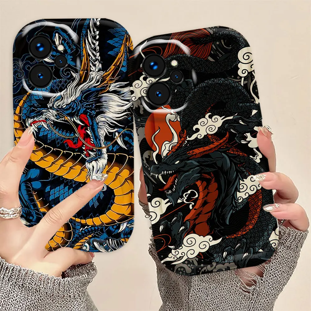 Чехол для телефона в японском стиле с рисунком дракона OPPO REALME V13 12 C12 11 C11 10 8 7 7I 6 6I 5