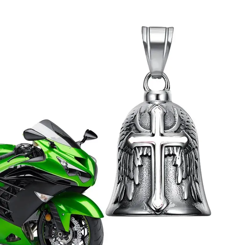 

Exquisite Angel Riding Motorcycle Bell Pattern Pendant Necklace Men And Women Punk Daily Leisure Amulet Rider Gift