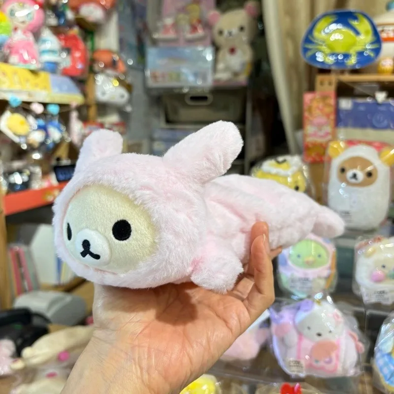 Плюшевый пенал San-X Kawaii Rilakkuma с ушками кролика, белый, сумка для хранения Korilakkuma Bear, мультяшный кролик-медведь, большая вместимость, портативный (art.: 3920dad464d17) - 3920dad464d17