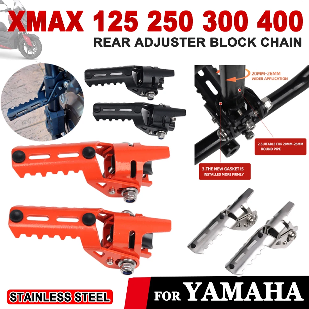 

For YAMAHA XMAX300 XMAX 125 250 300 400 Motorcycle Accessories Highway Front Foot Pegs Folding Footrests Clamps Diameter 20-26mm