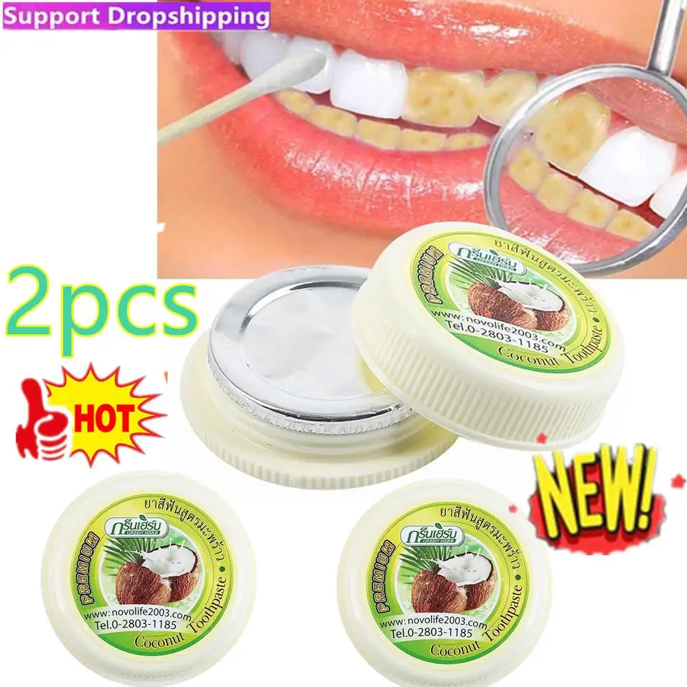 2X10g naturalnych ziołowych goździków Tajlandia Pasta do zębów Proszek wybielania Usuwają plamy Alergiczna biała pasta