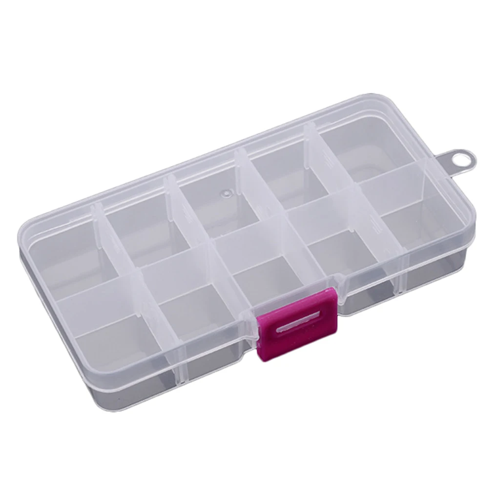 

10 Slot Jewelry Rectangle Display Storage Charms beads Organizer Case Box 1pcs