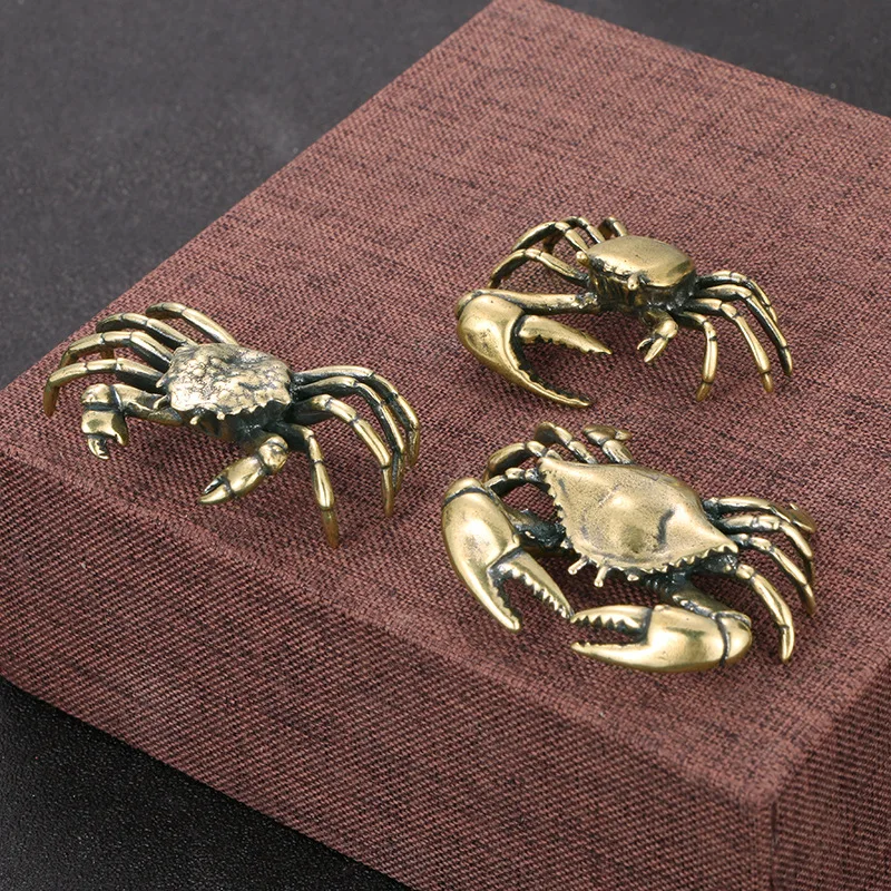 

Old Pure Copper Crab Ornaments Tea Ornaments Gadgets Hand Pieces Creative Personality Brass Crab Crafts Collection