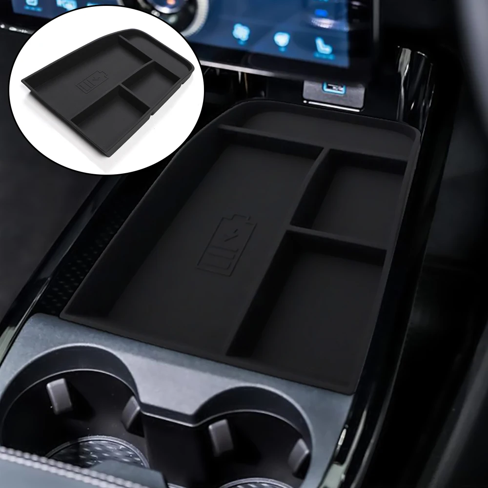 

Car Central Control Gear Shift Storage Box Organizer Tray for Ford Mustang Mach-E 2021 2022 Car Interior Accessories ABS Black