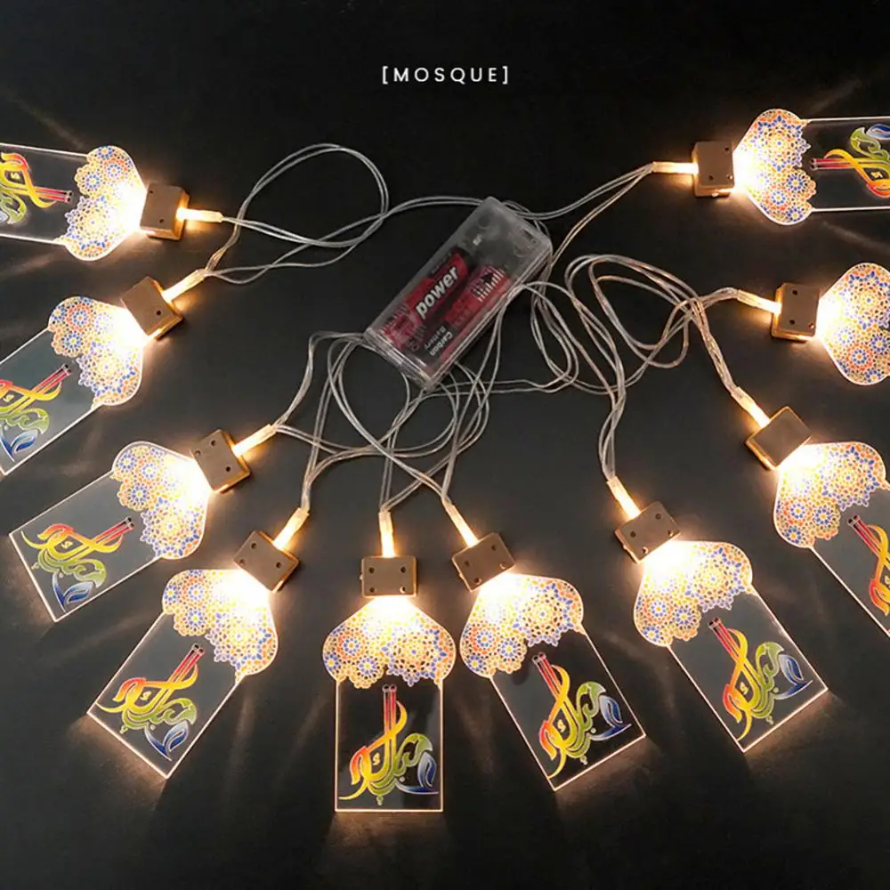 

Ramadan Led Castle Five-pointed Star Temple Shape Led String Light Christmas Decoration For Home Fairy Light Ornament New Year