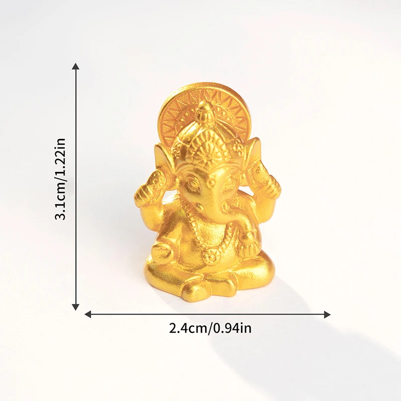Золотой Лорд Ганеша Статуя Будды Скульптуры Бога Слон Фигурки Искусственная