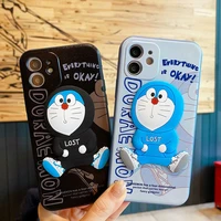 3d three dimensional doraemon cartoon phone cases for iphone 12 11 pro max xr xs max x se 2020 couple silicone soft shell cover