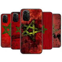 morocco flag moroccan phone case for xiaomi redmi poco f1 f2 f3 x3 pro m3 9c 10t lite nfc black cover silicone back prett mi 10