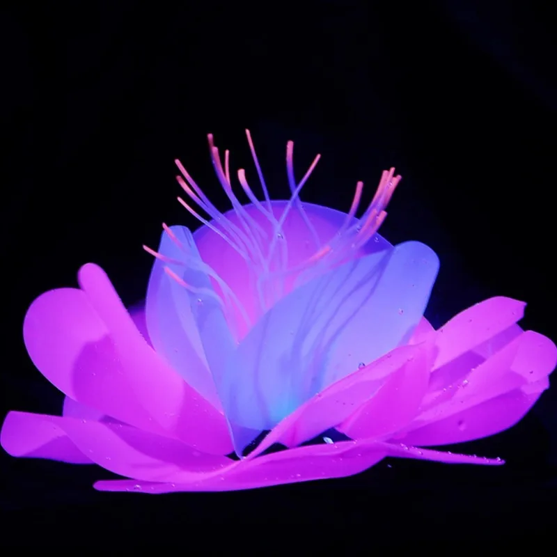 

Aquatic Plants Fluorescent Flower Tank Decoration Aquarium Colorful Ornaments Blooming Lotus Flowers Fish Tank Decor Accessories