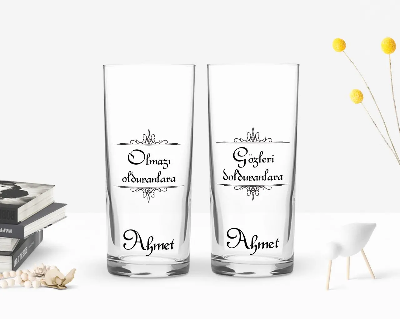 

Персонализированные Цветные принты Olmazı Olduranlara дизайн двойной Arrack чашки Seti-1