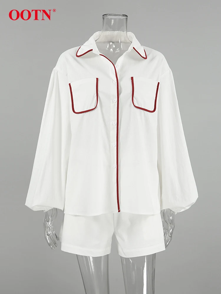 OOTN летние белые хлопковые шорты женские комплекты из 2 предметов модные