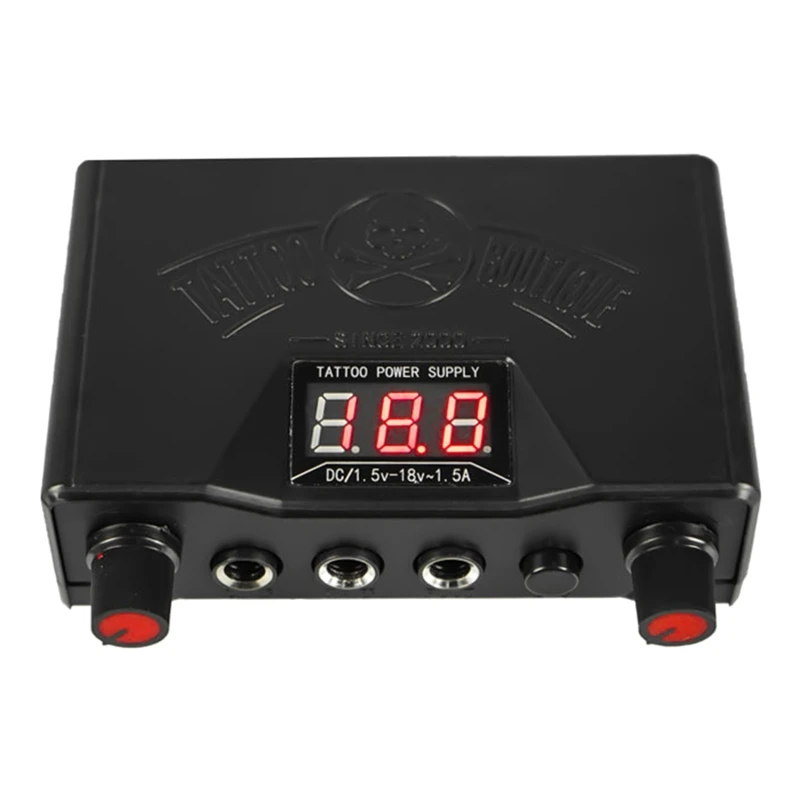 

Портативный мини-блок питания для татуировок с двойным светодиодом, 3 цифровых ЖК-дисплеев, тату-машина с вилкой для Австралии/ЕС/Великобрит...