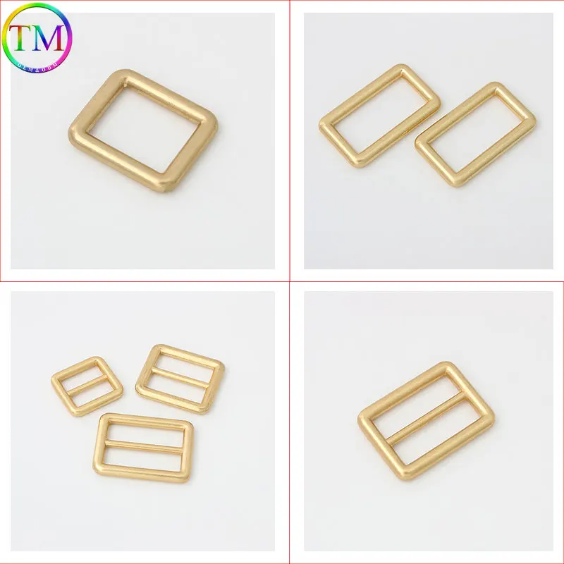 10-50 Pieces Satin Gold Metal Tri Glide Slider Buckles Adjustable Square Ring Buckles Handbag Shoulder Diy Hardware Accessories