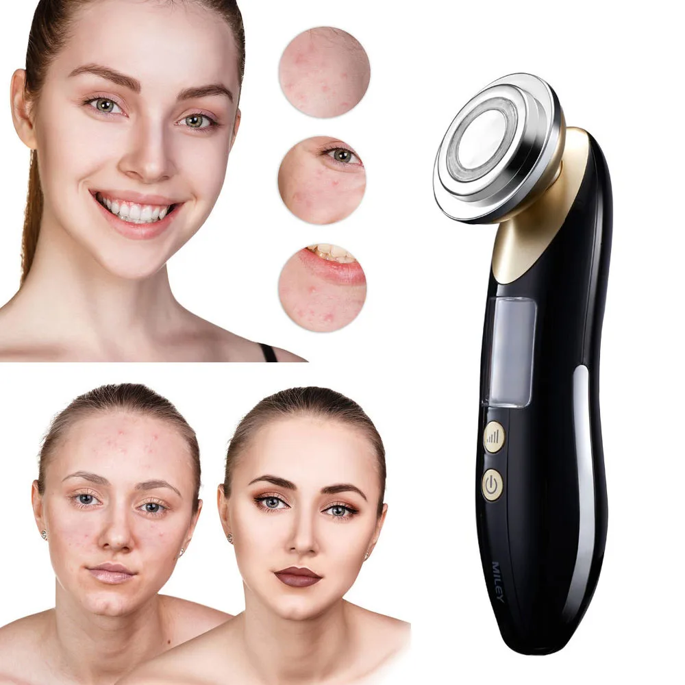 EMS Facial Massager Tighten Facial Skin, Reduce Wrinkles, Rejuvenate Brighten Red Light To Tender Skin Blue Light Anti Acne