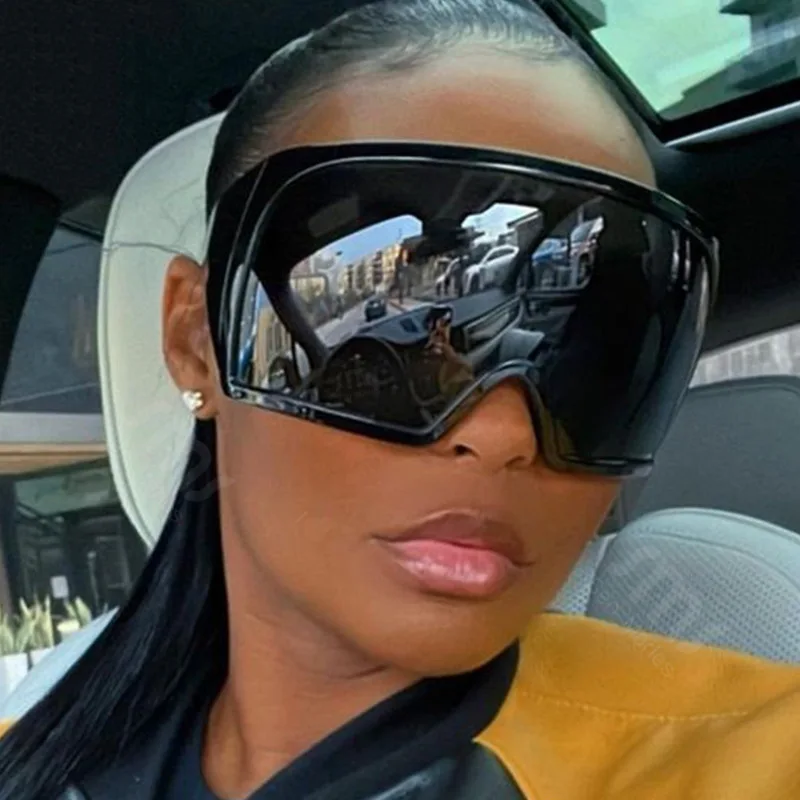 Большие солнцезащитные очки LIXIA в большой оправе ранние темные женские