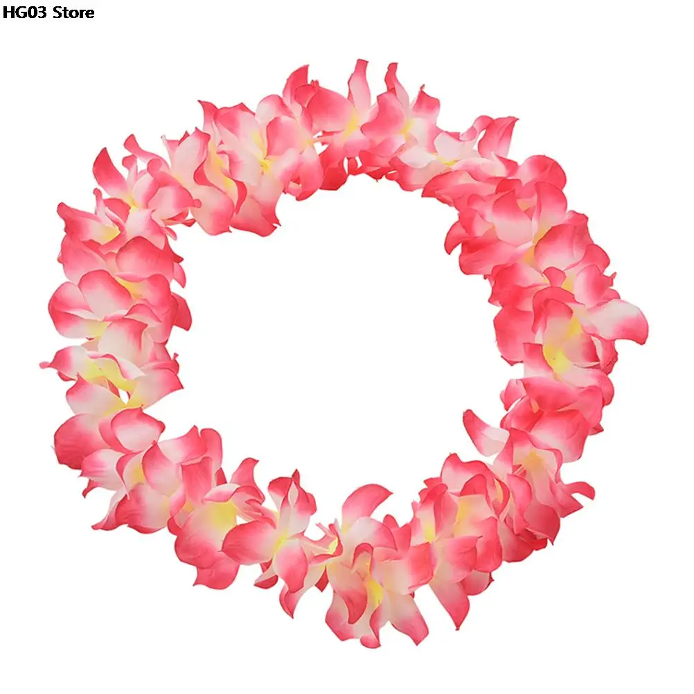 1PC Hot Selling Festival Wedding Party Decorations Supplies Hawaiian Luau Petal Leis Beach Tropical Flower Necklace |