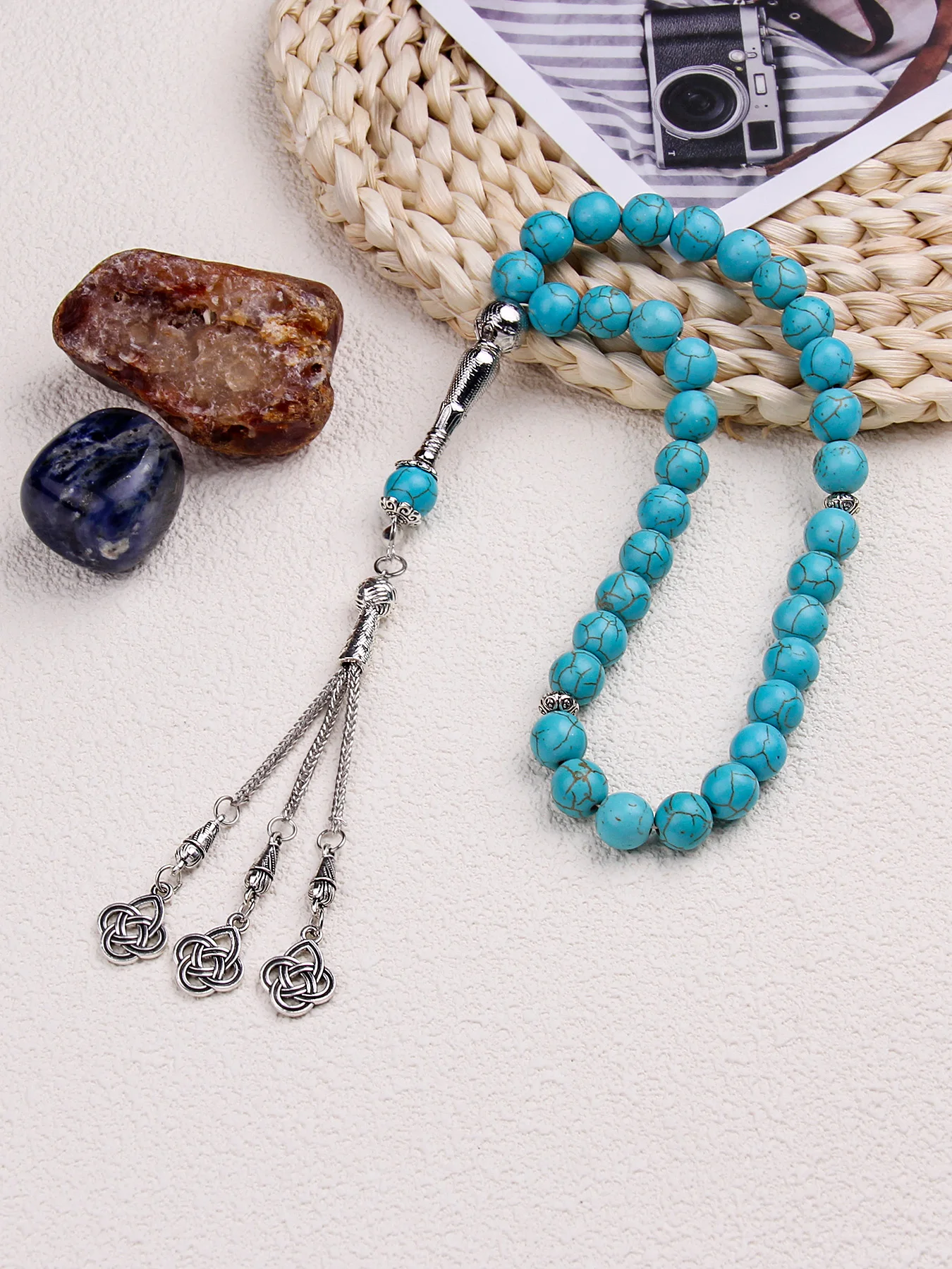 Мусульманский браслет с розам из стрейчевых бусин для мужчин и женщин лечебный