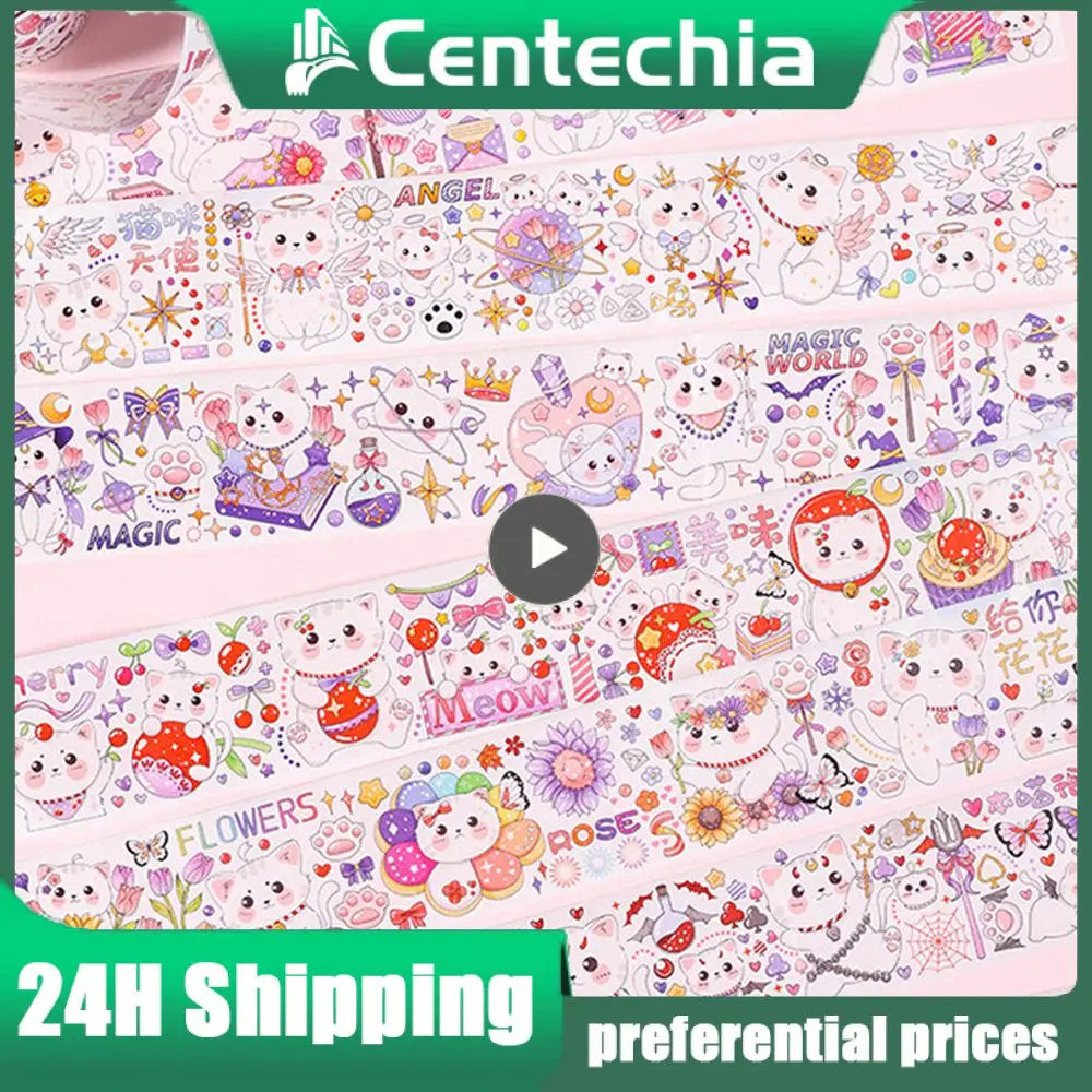 

Easy To Use Material Paste Decorative Cartoon Stickers Creative Design Decorative Tape Multiple Colour Notebook Water Proof