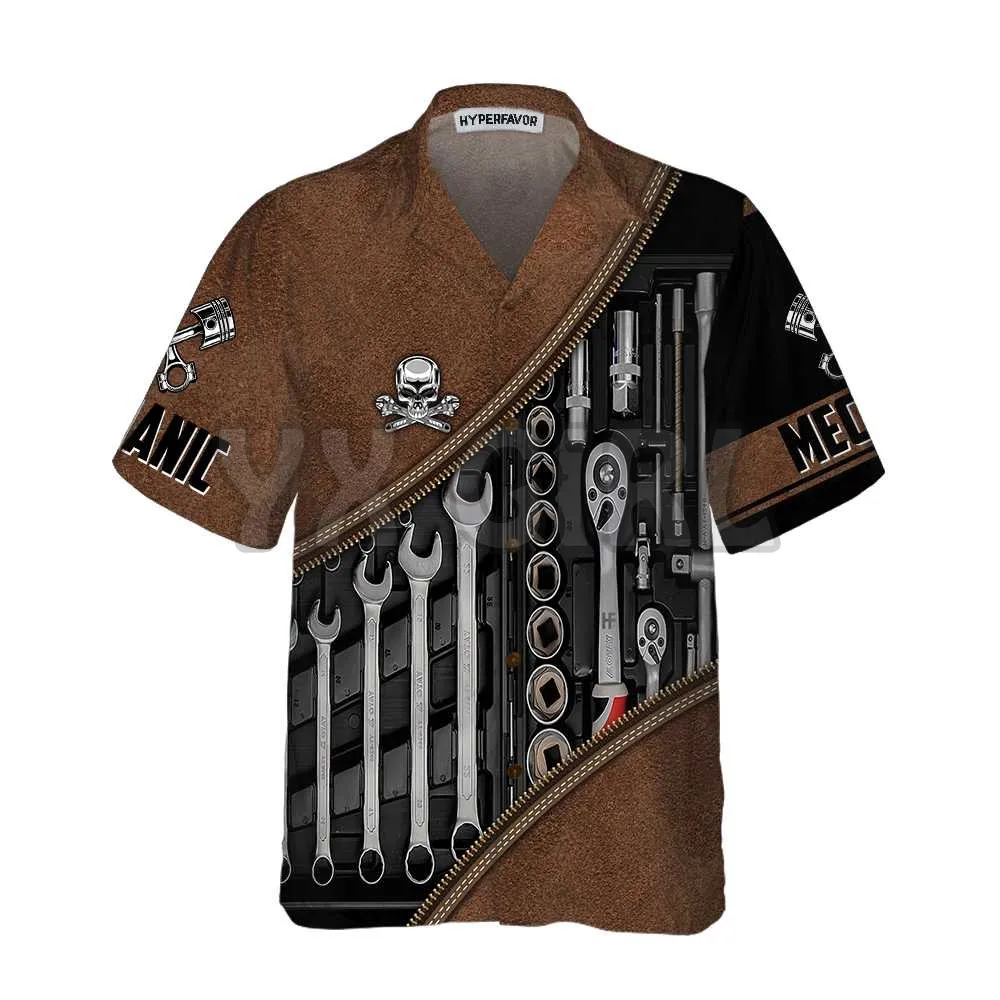 Chef & Knife Skull  3D All Over Printed Hawaiian Shirt Men's For Women's Harajuku Casual Shirt Unisex