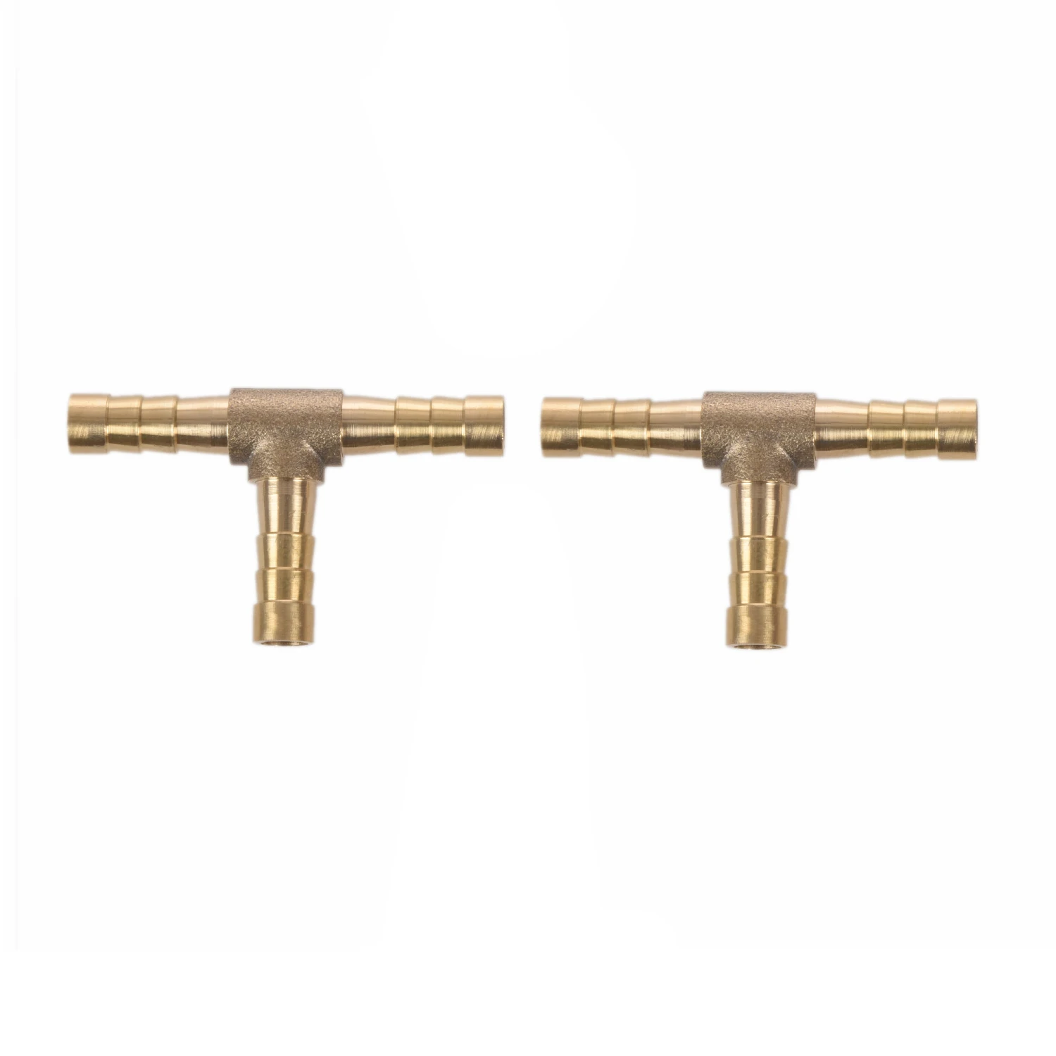 

2pcs Air Fuel Water 3-Way Brass Tee T Fitting Hose Barb Connector