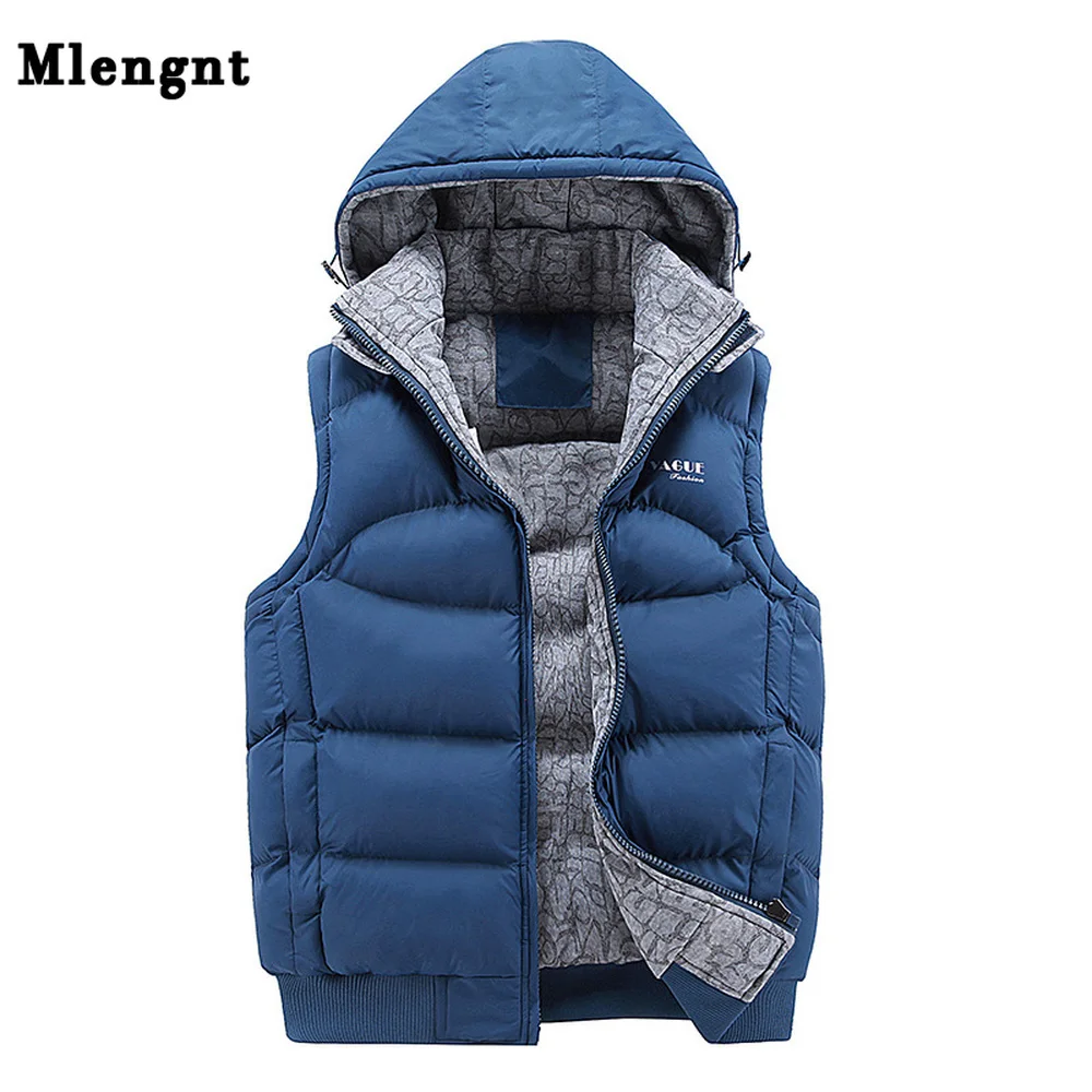 

Fasion Sleeveless Jacket Men Tickenin 100% Cotton Vest at ded Warm Vest Winter Waistcoat Men Casual Windbreaker