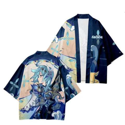 Кимоно Аниме Genshin Impact, накидка Sangonomiya Kokomi Raiden Shogun, костюмы для косплея, хаори, Детский кардиган для мальчиков, пижама