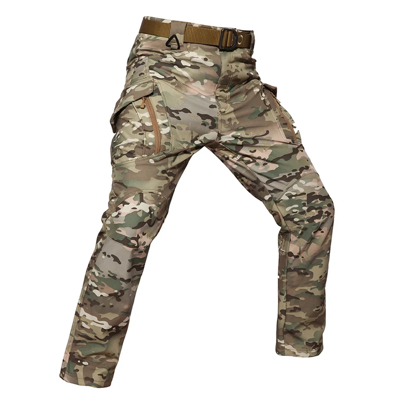 

Men's IX9 Softshell Thick Fleece Pants Winter Military Tactical Pants Hunt Fleece Cargo Pants Male Waterproof Combat Trousers