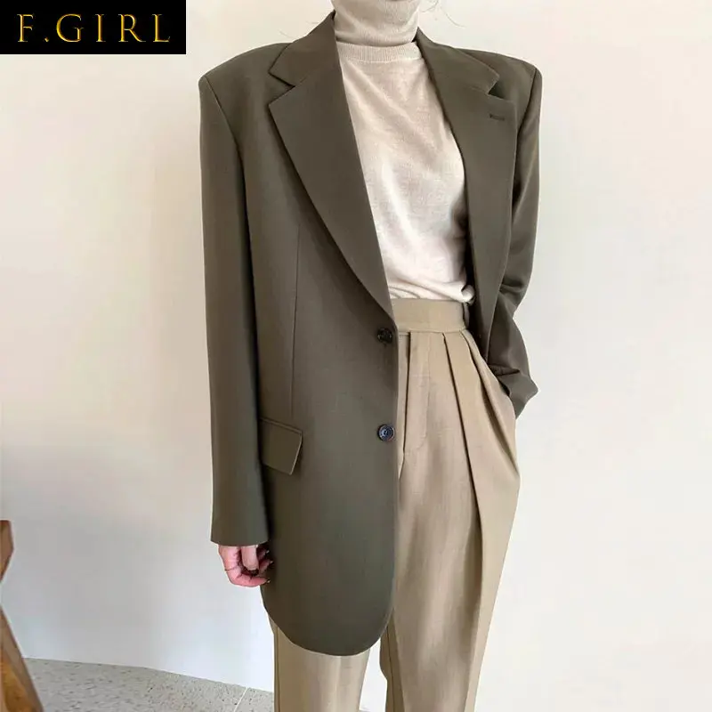 

Женский Однобортный блейзер с отложным воротником и длинным рукавом