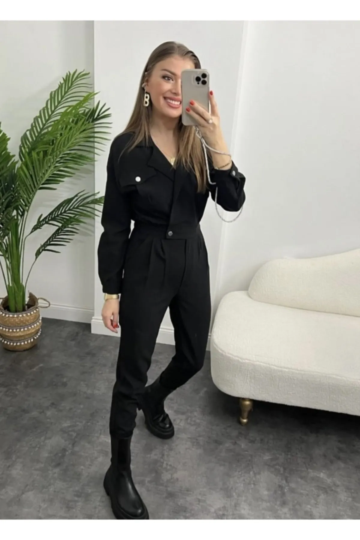 

Women's Overalls Jacket Collar Jumpsuit Hot Style Quality Fabric Sleeveless Baggy Trousers Casual Jumpsuit