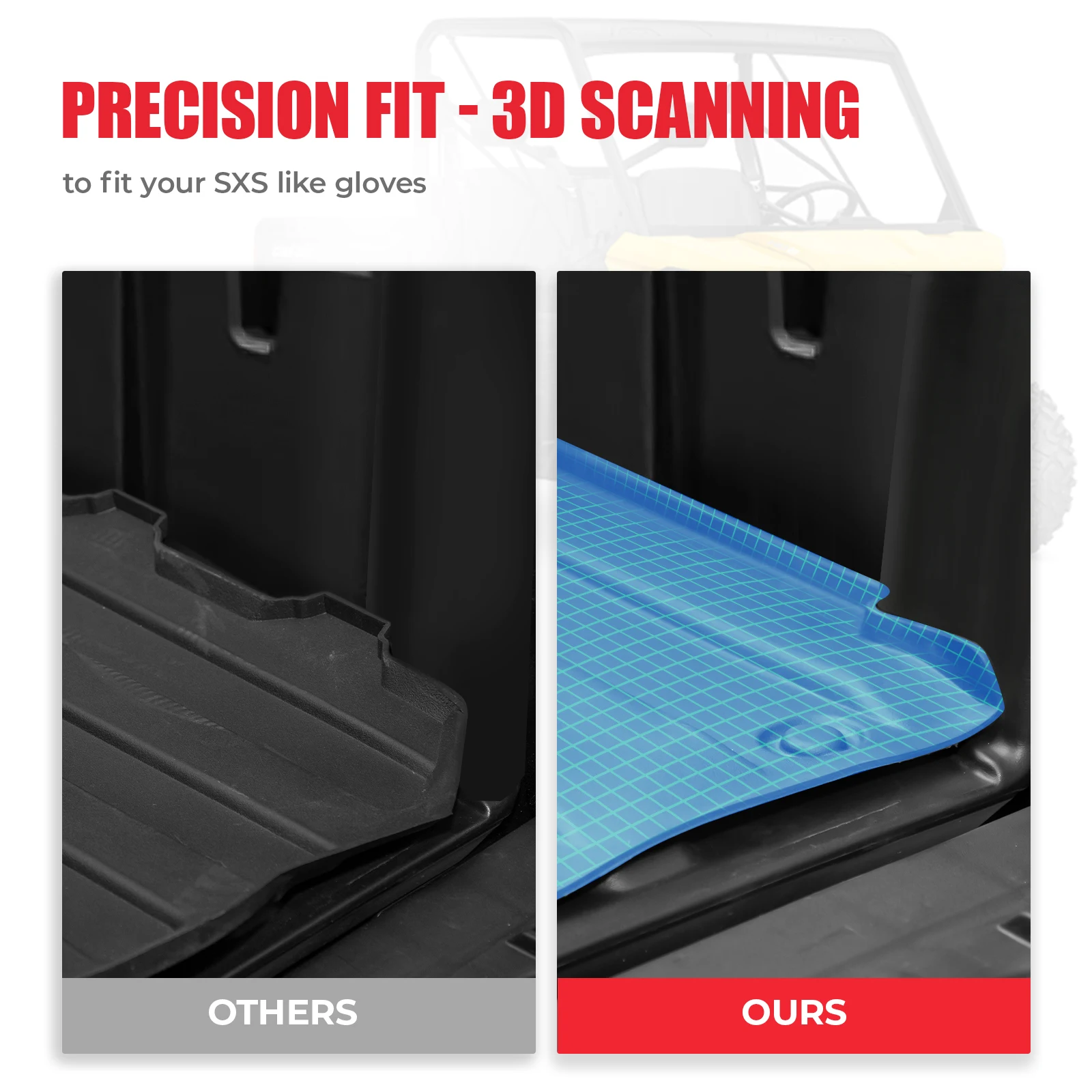 Для Can-Am Defender HD5 HD7 HD8 HD9 HD10 MAX 2016-2024 UTV резиновая задняя грузовая кровать вкладыш