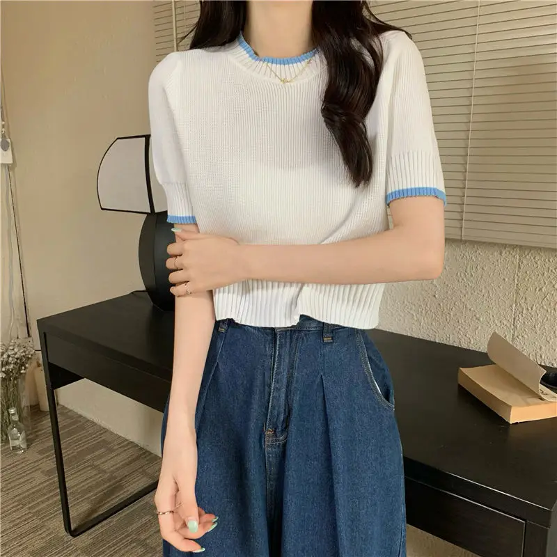 

women's summer short sleeve T-shirt gray22