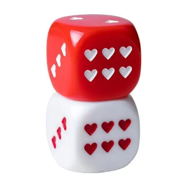 

3x 2 PCS Opaque Acrylic 25mm 6 Sided Heart Pattern for RPG DND Game Educational Toy Table Game