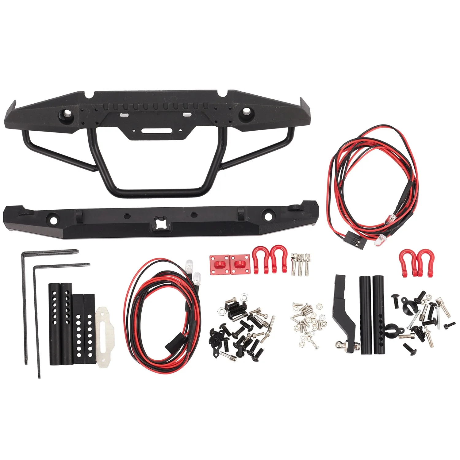 

1/10 металлический передний бампер RC Rock Crawler со светодиодной подсветкой для Axial SCX10 9004 Запчасти для RC Crawler