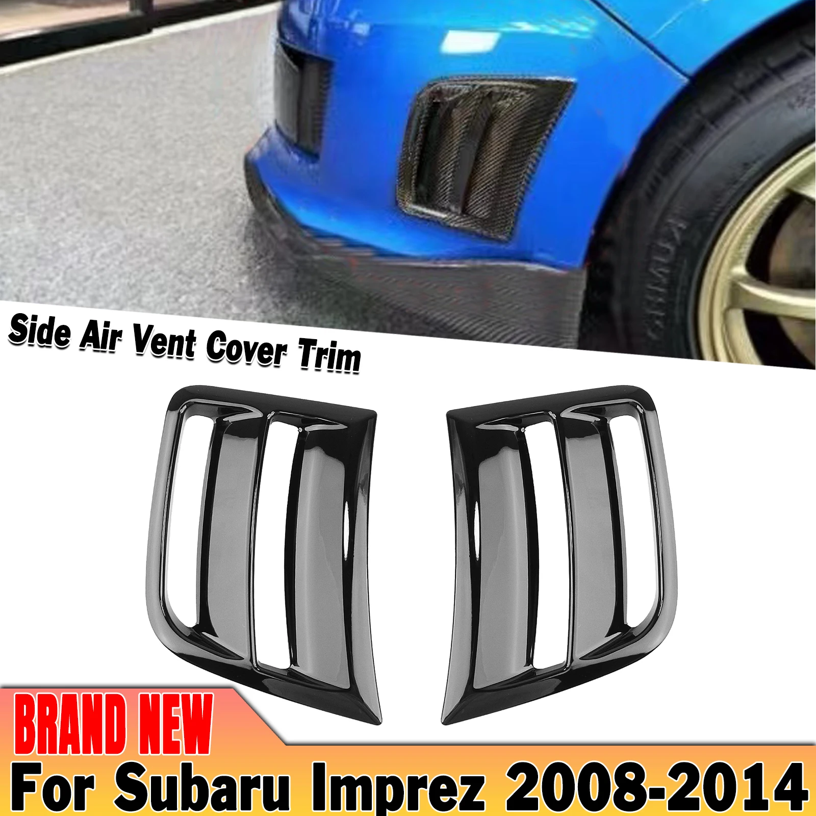 

Car Front Bumper Side Air Vent Trim Fender Outlet Hood Flow Duct Cover For Subaru STI WRX Hatchback GRB Wagon 10th 2008-2014