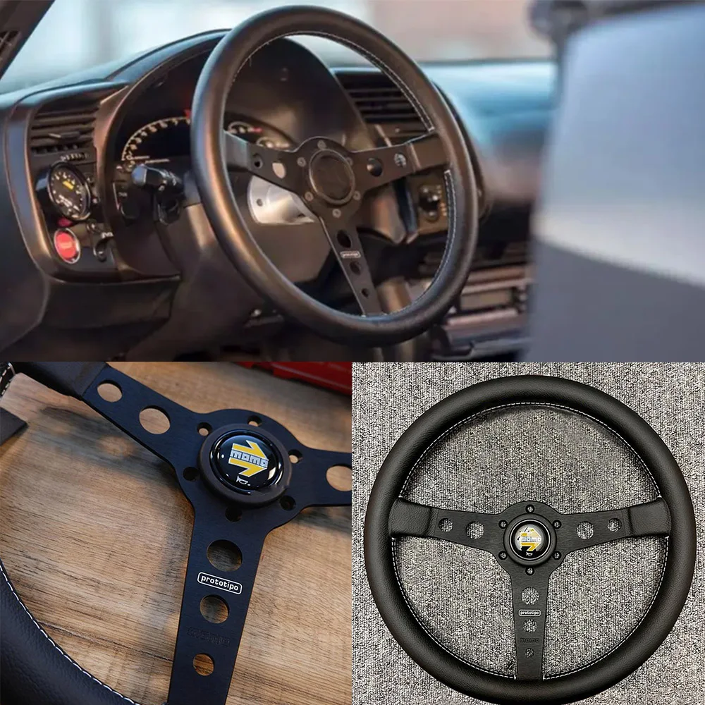 Кожаное автомобильное гоночное рулевое колесо 14 дюймов 350 мм подходит для MOMO Deep