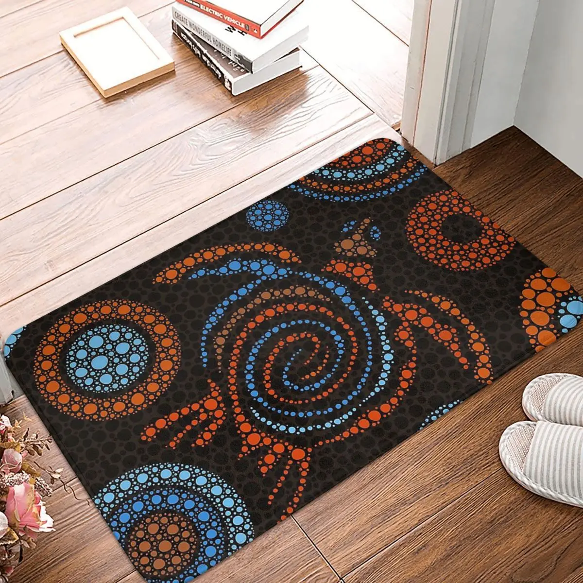 

Australian Aboriginal Art Anti-Slip Doormat Kitchen Mat Turtle Color Hallway Carpet Entrance Door Rug Home Decor