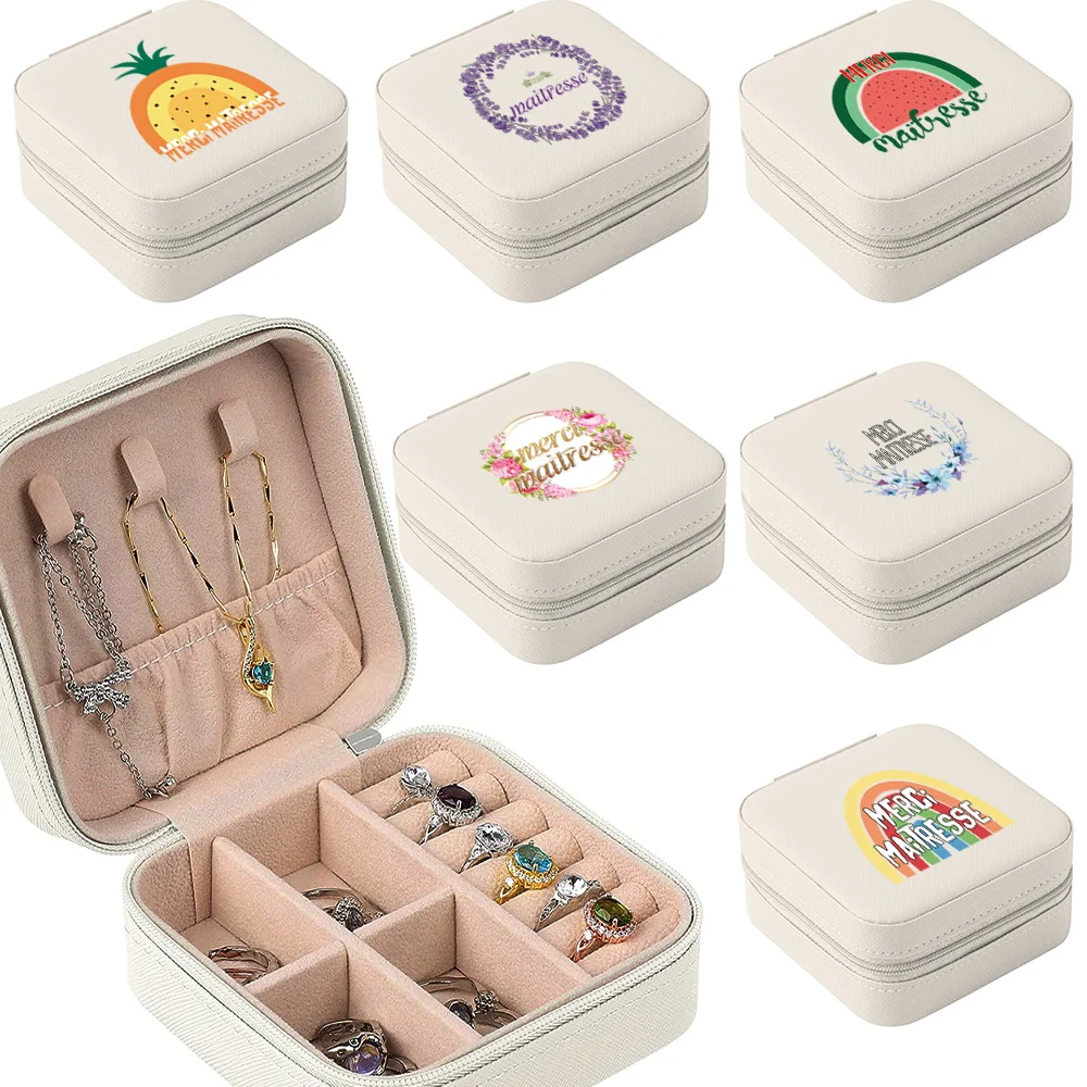 

For Women's Portable Jewelry Storage Box Earrings Necklace Rings Waterproof Organizer Case Display Travel Leather Jewelers Boxes