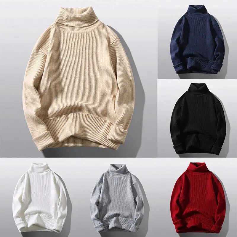 

Мужская трикотажная водолазка с длинным рукавом