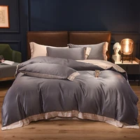 evich silk advanced grey bedding set for 3pcs of spring autumn luxury single and double queen size bedclothes pillowcase