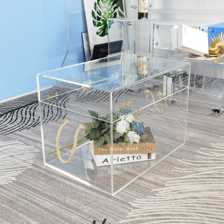 

Unique clear acrylic perspex coffee table trunk