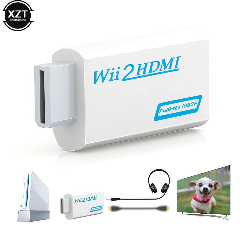 

New Full HD 1080P Wii to HDMI-compatible Converter Adapter Wii2HDMI-compatible Converter 3.5mm Audio for PC HDTV Monitor Display