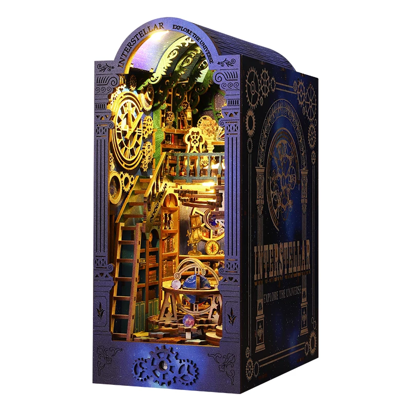 DIY межзвездное исследование книга уголок деревянная миниатюрная модель комплект