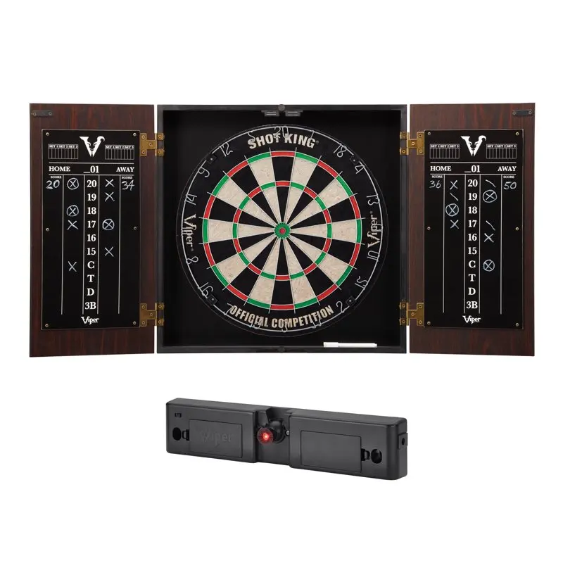 Cabinet With Shot King Sisal Dartboard  Light Throw/toe Line Marker (steel And Soft Tip Darts) Bow Fishing Arrows Bow