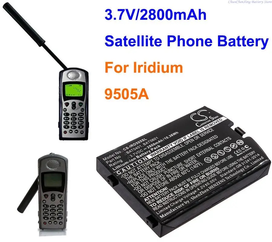 Batería de teléfono satelital Cameron Sino 2800mAh BAT0401, BAT0601, BAT0602 para iridio 9505A