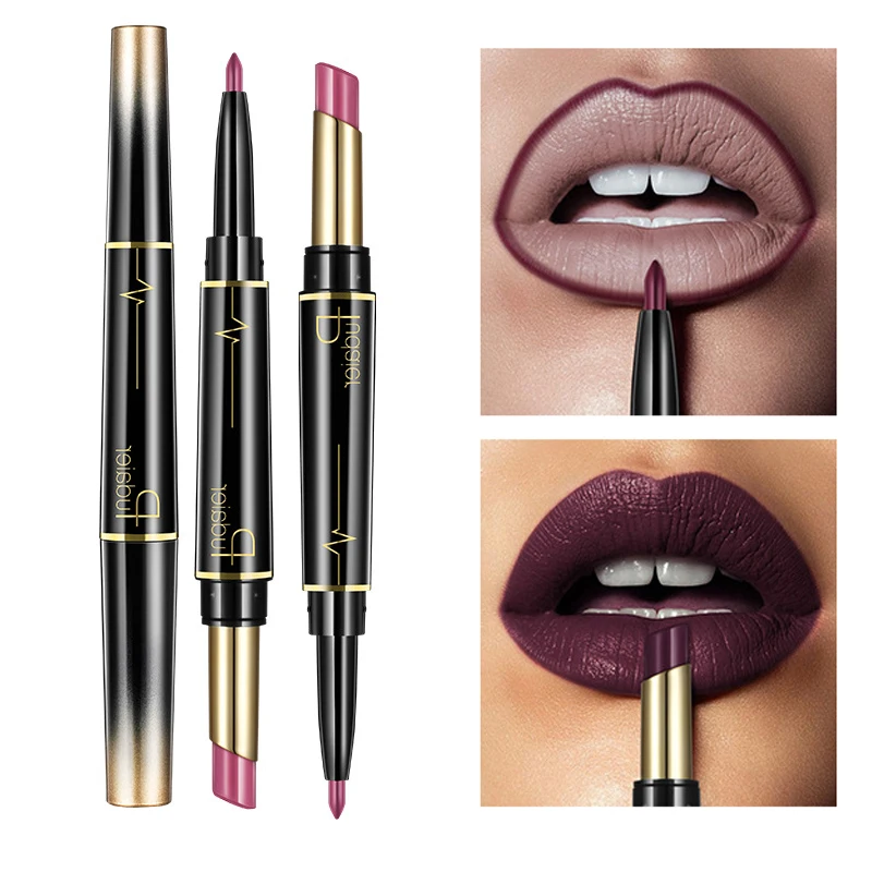 

Pudaier Double-ended Matte Lipstick Wateproof Long Lasting Lipsticks Nude Red Lip Stick Makeup Cosmetic Lip Liner Pencil 16Color
